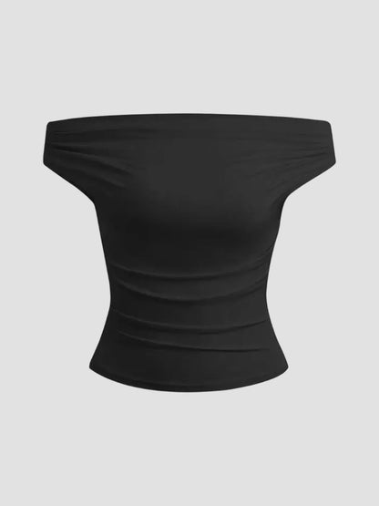 Off-shoulder Spicy Girl Base T-shirt For Women
